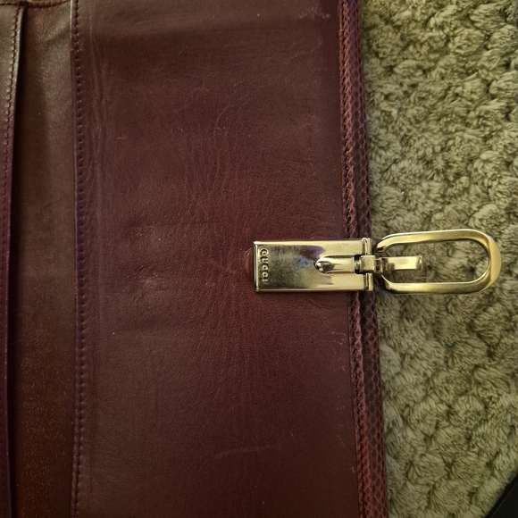 Authentic Vintage Gucci Burgundy Lizard Skin Long Wallet - Style 035-2778 - Picture 2 of 8